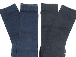 Seamless navy and black kneehighs