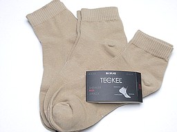 Beige women's biker socks with flat seam