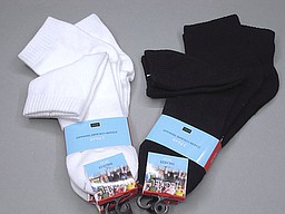 White and black biker socks with flat seam