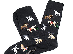 Black men's socks with dogs