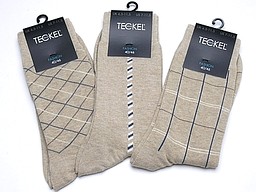 Beige seamless socks with prints