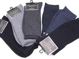 Solid colored men's socks in big sizes and various colors