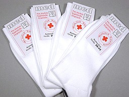 White men's health socks with flat seam
