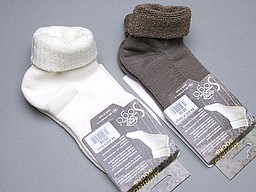 Ivory and beige merino woolen bed socks