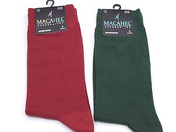 Dark red and dark green men's socks