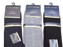 Woolen men's sock in navy, grey, and black