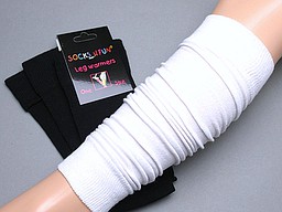 Thin black or white legwarmers