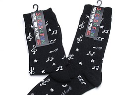 Black women's socks with musical notes