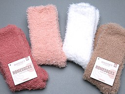 Fluffy bed socks in lighter colors